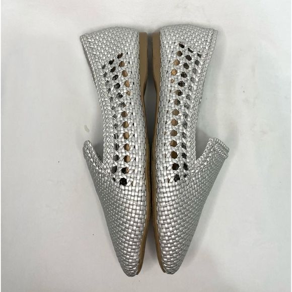 Women’s Birdies The Starling Silver Woven Slip On Vegan Leather Loafers - Picture 4 of 10